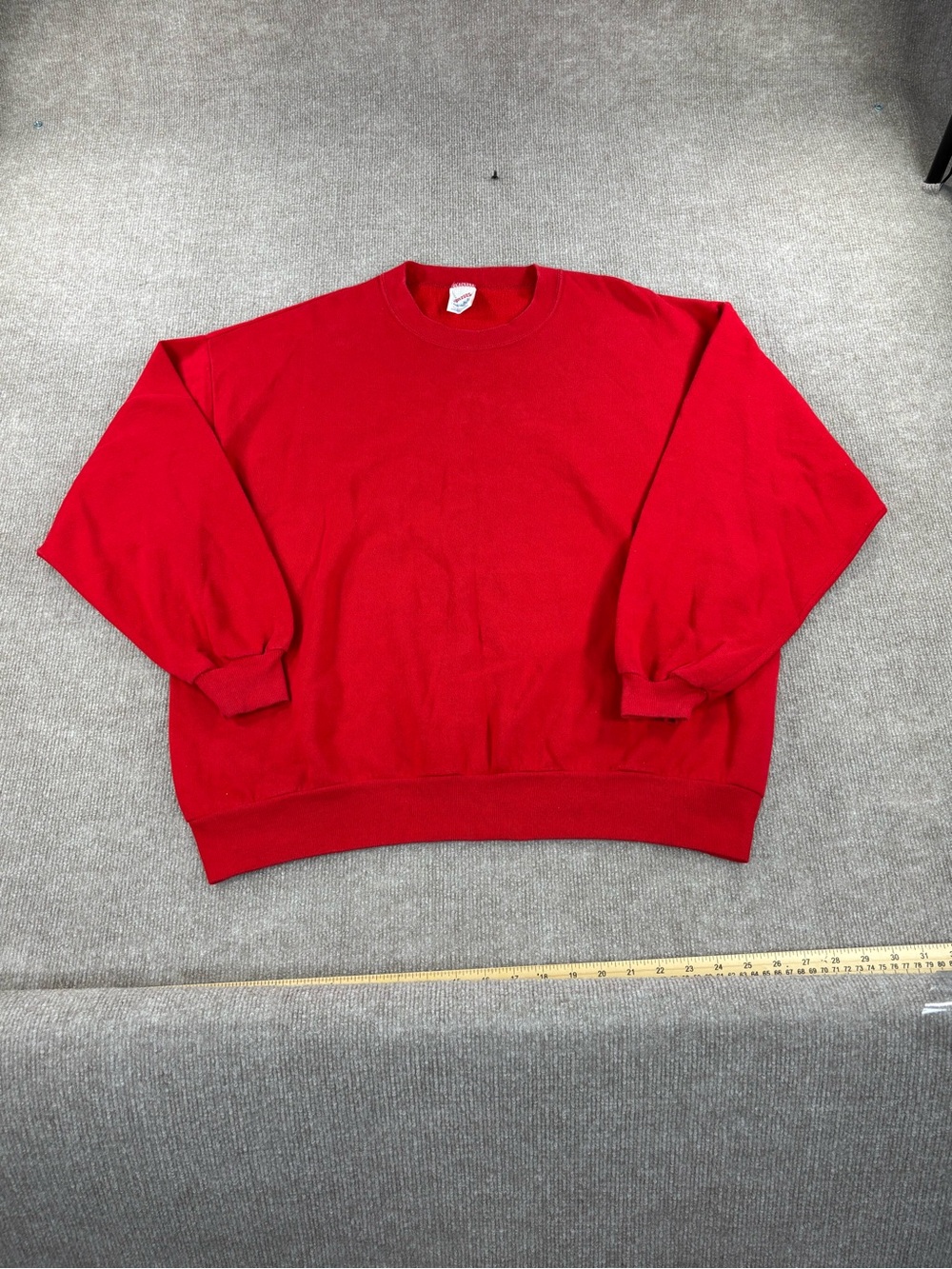 Vintage Jerzees Sweatshirt Mens 2XL Red Blank Fleece Crewneck USA Made 90s
